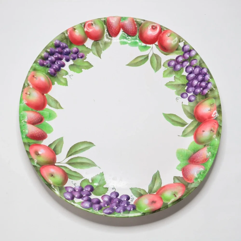 LeisureTime by Ullman Fruit Oval Serving Platter Grapes Apples Strawberries 18in